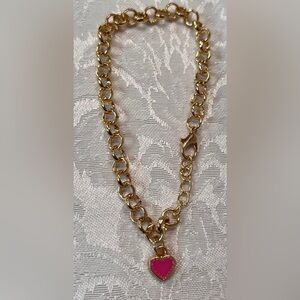 Peanuts Officially Licensed Jewelry Charm Bracelet with Pink Heart Charm